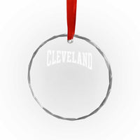 Cleveland Ohio OH City Throwback Design Vintage Crystal Glass Ornament