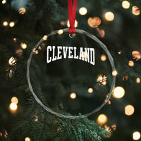 Cleveland Ohio OH City Throwback Design Vintage Crystal Glass Ornament