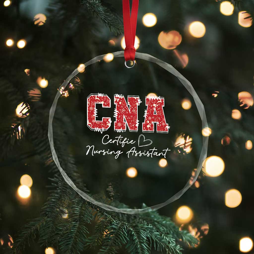 CNA Christmas Crystal Glass Ornament Certified Nursing Assistant Gift - Wonder Print Shop