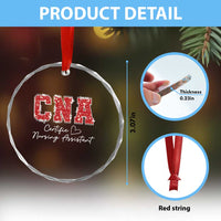CNA Christmas Crystal Glass Ornament Certified Nursing Assistant Gift - Wonder Print Shop