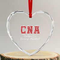 CNA Christmas Heart Crystal Glass Ornament Certified Nursing Assistant Gift - Wonder Print Shop