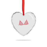 Coastal Bikini Heart Crystal Glass Ornament Girls Trip Matching Beach Weekend