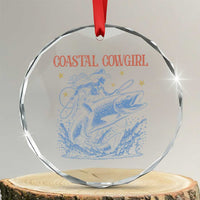 Coastal Cowgirl Crystal Glass Ornament Funny Western Country Rodeo Cowgirl Fishing TS10