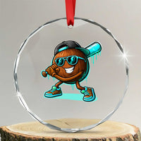 Coconut Baseball Player Crystal Glass Ornament Funny Baseball Drip Ice Cream Fruit Humor