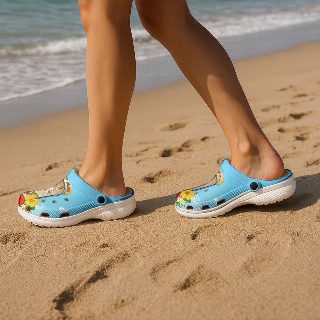 Collectivity of Saint Martin Clogs Shoes Hibiscus Flowers Tropical Beach - Wonder Print Shop