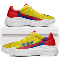 Colombia 2026 Football Chunky Sneakers Los Cafeteros Grunge Curve Stylized - Wonder Print Shop