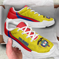 Colombia 2026 Football Chunky Sneakers Los Cafeteros Grunge Curve Stylized - Wonder Print Shop