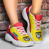 Colombia 2026 Football Chunky Sneakers Los Cafeteros Grunge Curve Stylized - Wonder Print Shop