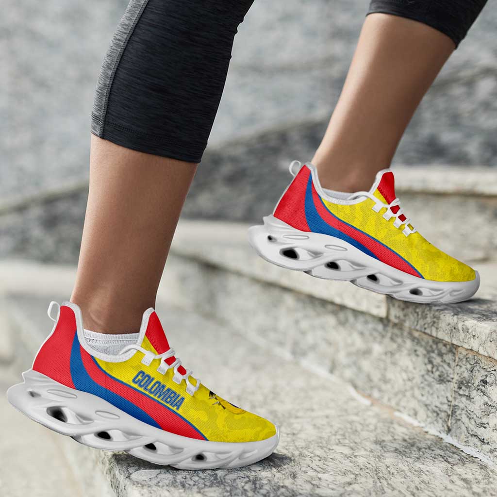 Colombia 2026 Football Clunky Sneakers Los Cafeteros Grunge Curve Stylized - Wonder Print Shop