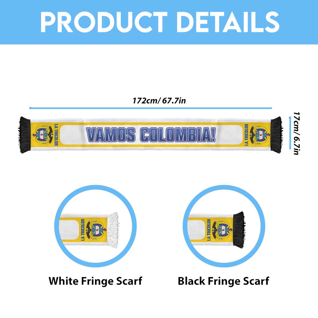 Colombia 2026 Football Personalized Soccer Scarf Vamos Los Cafeteros
