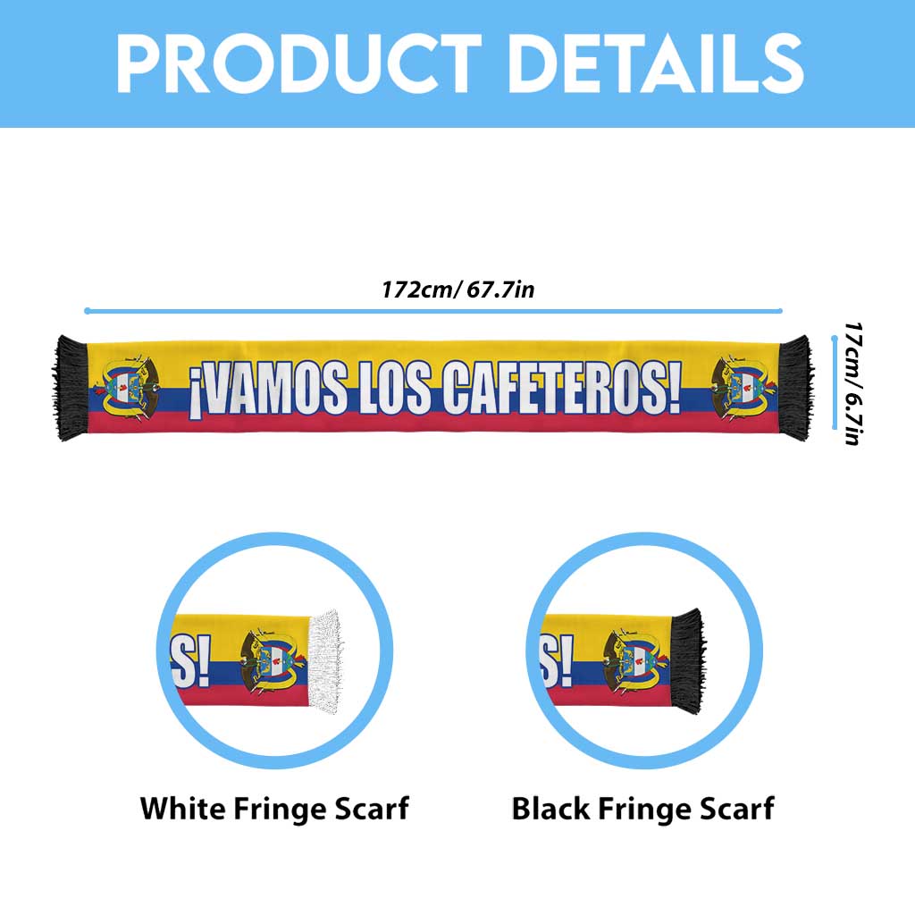 Colombia 2026 Football Soccer Scarf Vamos Los Cafeteros Flag Style