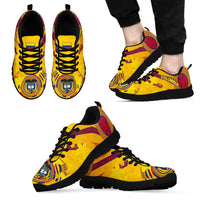 Colombia Football Sneakers Tropical Orchid Floral Pattern With National Coat Of Arms