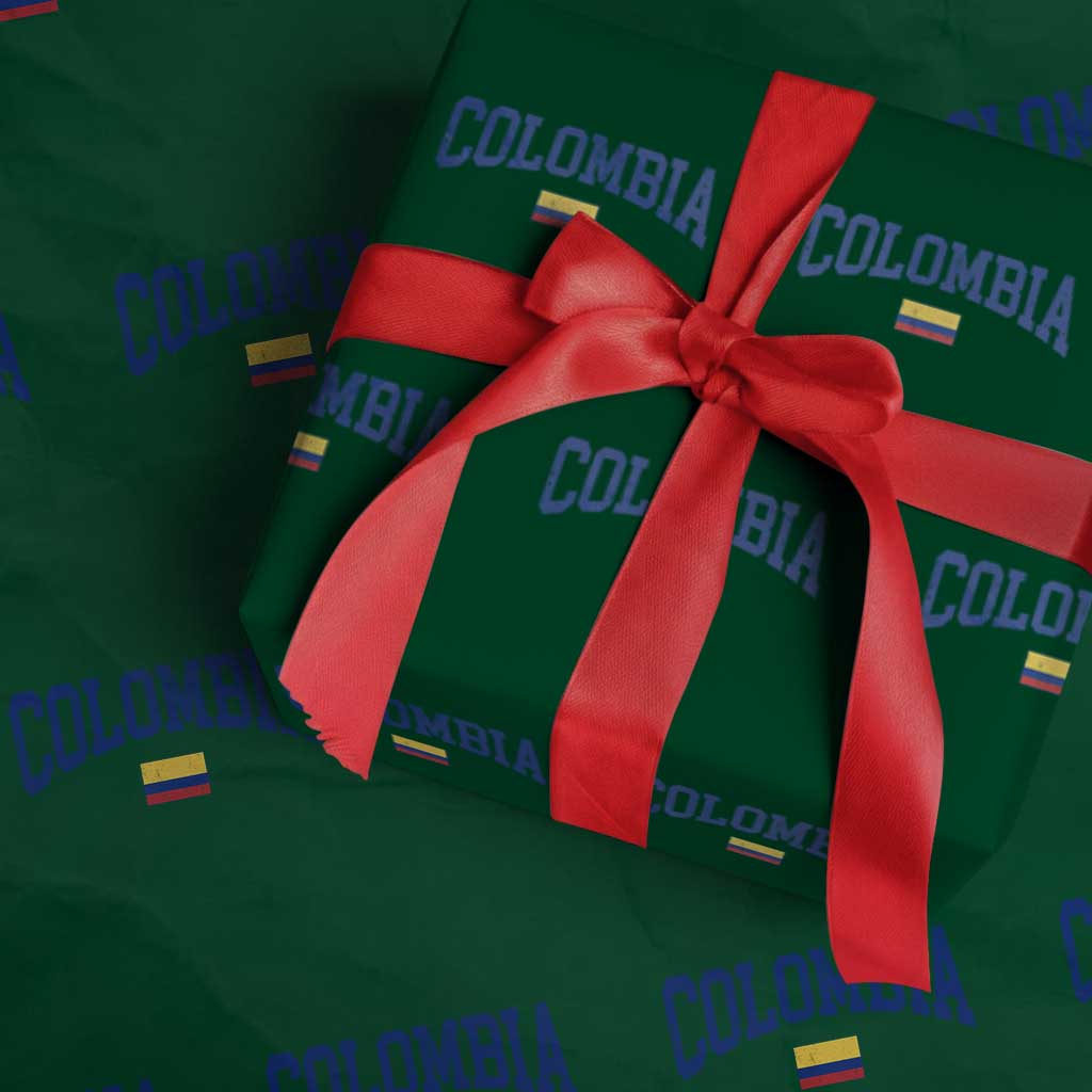 Colombia Football Throwback Design Vintage Colombian Flag Jersey Style Wrapping Paper Roll