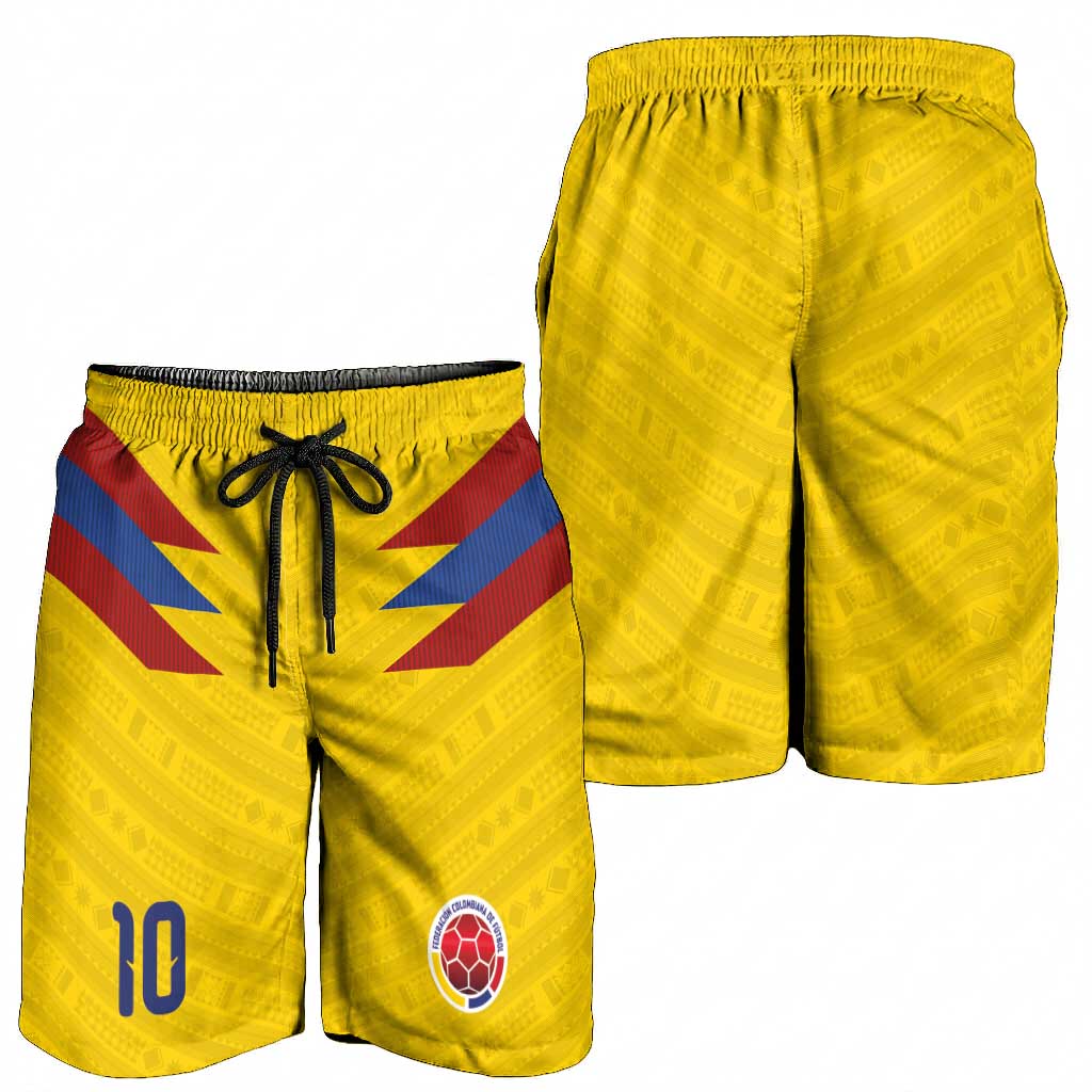 Colombia National Football Custom Shorts for Men Glory 2026 Inspired Sombrero Vueltiao