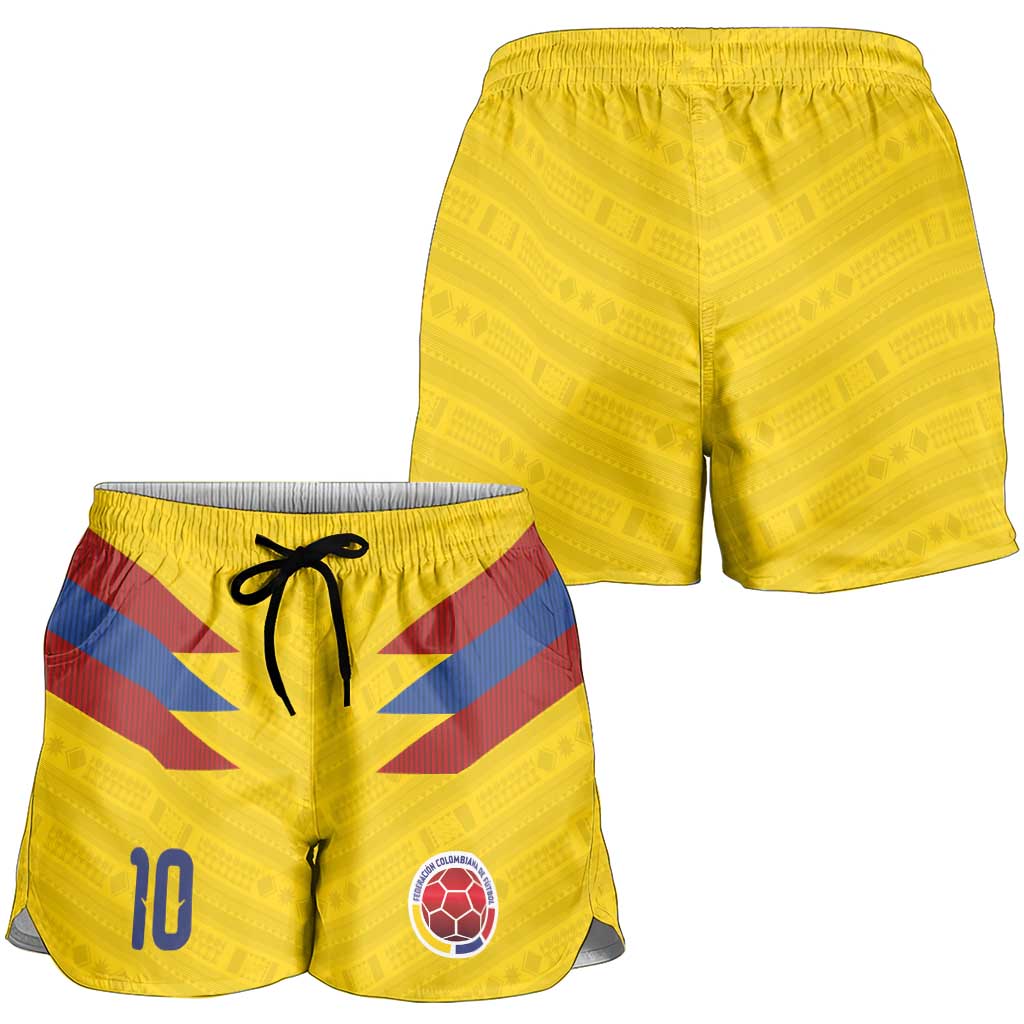 Colombia National Football Custom Shorts for Women Glory 2026 Inspired Sombrero Vueltiao