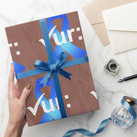 Colon Cancer Awareness Wrapping Paper Roll Blue Ribbon Colonoscopy Colorectal
