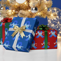 Colon Cancer Awareness Wrapping Paper Roll Blue Ribbon Colonoscopy Colorectal