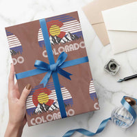 Colorado Flag Mountain 70s Retro Patriotic Colorado State Day Wrapping Paper Roll - Wonder Print Shop