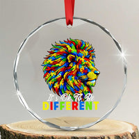 Colorful Autism Acceptance Lion Crystal Glass Ornament It Is Ok To Be Different Courageous Neurodiversity Support