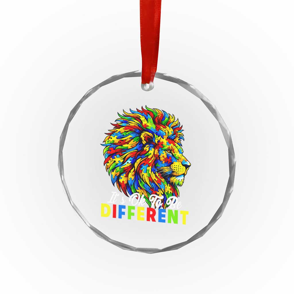 Colorful Autism Acceptance Lion Crystal Glass Ornament It Is Ok To Be Different Courageous Neurodiversity Support