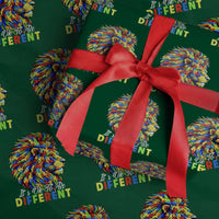 Colorful Autism Acceptance Lion Wrapping Paper Roll It Is Ok To Be Different Courageous Neurodiversity Support