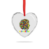 Colorful Autism Acceptance Lion Heart Crystal Glass Ornament It Is Ok To Be Different Courageous Neurodiversity Support