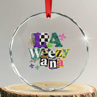 Colorful La-Weezi-ana Mardi Gras Louisiana Pride Crystal Glass Ornament Funky Carnival Vibes