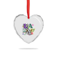 Colorful La-Weezi-ana Mardi Gras Louisiana Pride Heart Crystal Glass Ornament Funky Carnival Vibes