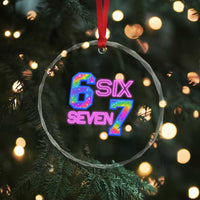 Colorful Neon Light Effect Crystal Glass Ornament Six Seven Meme
