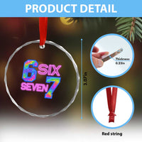 Colorful Neon Light Effect Crystal Glass Ornament Six Seven Meme