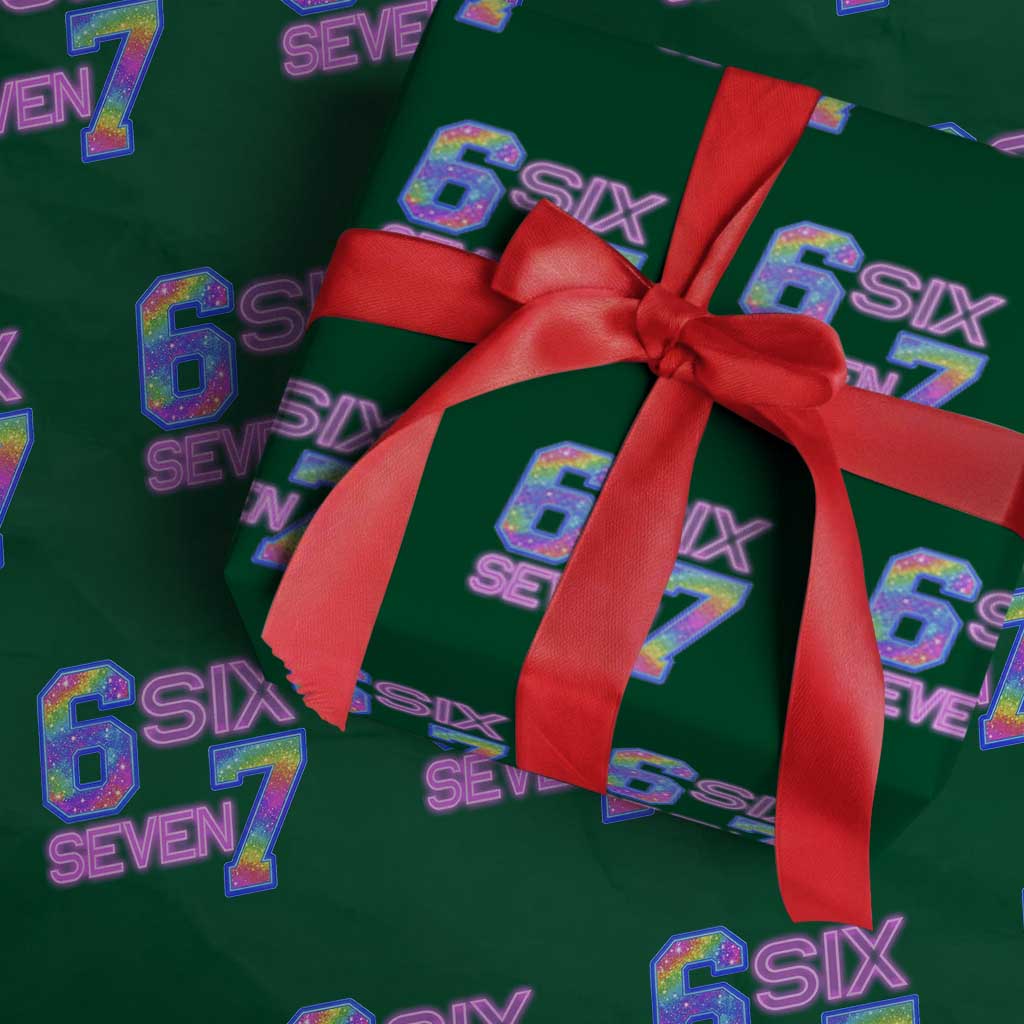 Colorful Neon Light Effect Wrapping Paper Roll Six Seven Meme