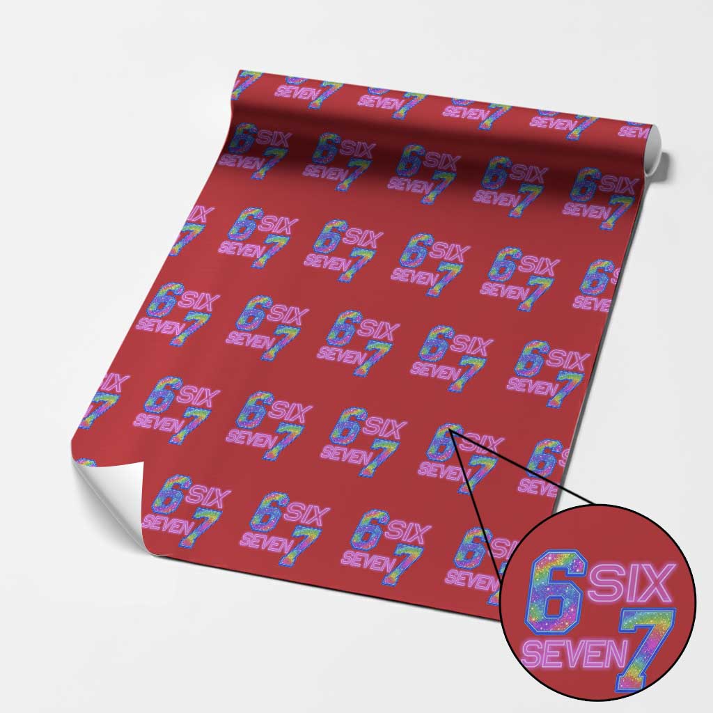 Colorful Neon Light Effect Wrapping Paper Roll Six Seven Meme