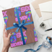 Colorful Neon Light Effect Wrapping Paper Roll Six Seven Meme