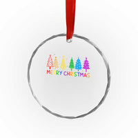 Colorful Rainbow Christmas Trees Crystal Glass Ornament Merry Xmas Fun Festive Holiday Pride Gift - Wonder Print Shop