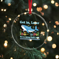 Colorful Whale Shark Christian Bible Jonah 1:17 Crystal Glass Ornament Funny Get In Loser We're Doing God's Will