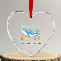 Colorful Whale Shark Christian Bible Jonah 1:17 Heart Crystal Glass Ornament Funny Get In Loser We're Doing God's Will