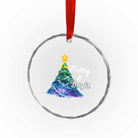 Colorful Xmas Tree Merry And Bright Crystal Glass Ornament TS09