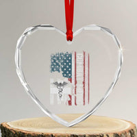 Combat Medic Soldier Heart Crystal Glass Ornament Medical Military American Flag - Wonder Print Shop