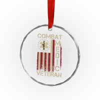 Combat Medic Veteran Crystal Glass Ornament Medical Military Vintage American Flag - Wonder Print Shop