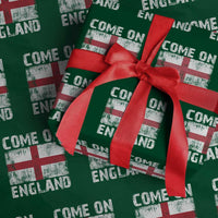 Come On England Wrapping Paper Roll Vintage St George Cross Flag Football Fan