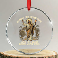 Coming Out Of My Cave Christian Easter Crystal Glass Ornament Risen Jesus Tomb Scene Inspirational Faith Message Gift