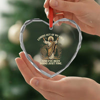 Coming Out Of My Cave Christian Easter Heart Crystal Glass Ornament Risen Jesus Tomb Scene Inspirational Faith Message Gift