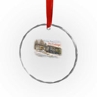 Coming To The Cottage Crystal Glass Ornament Retro LGBT Romance Hockey Fan