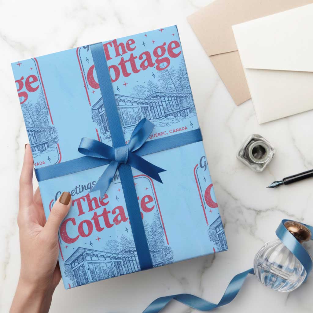 Coming To The Cottage Wrapping Paper Roll LGBT Romance Hockey Fan