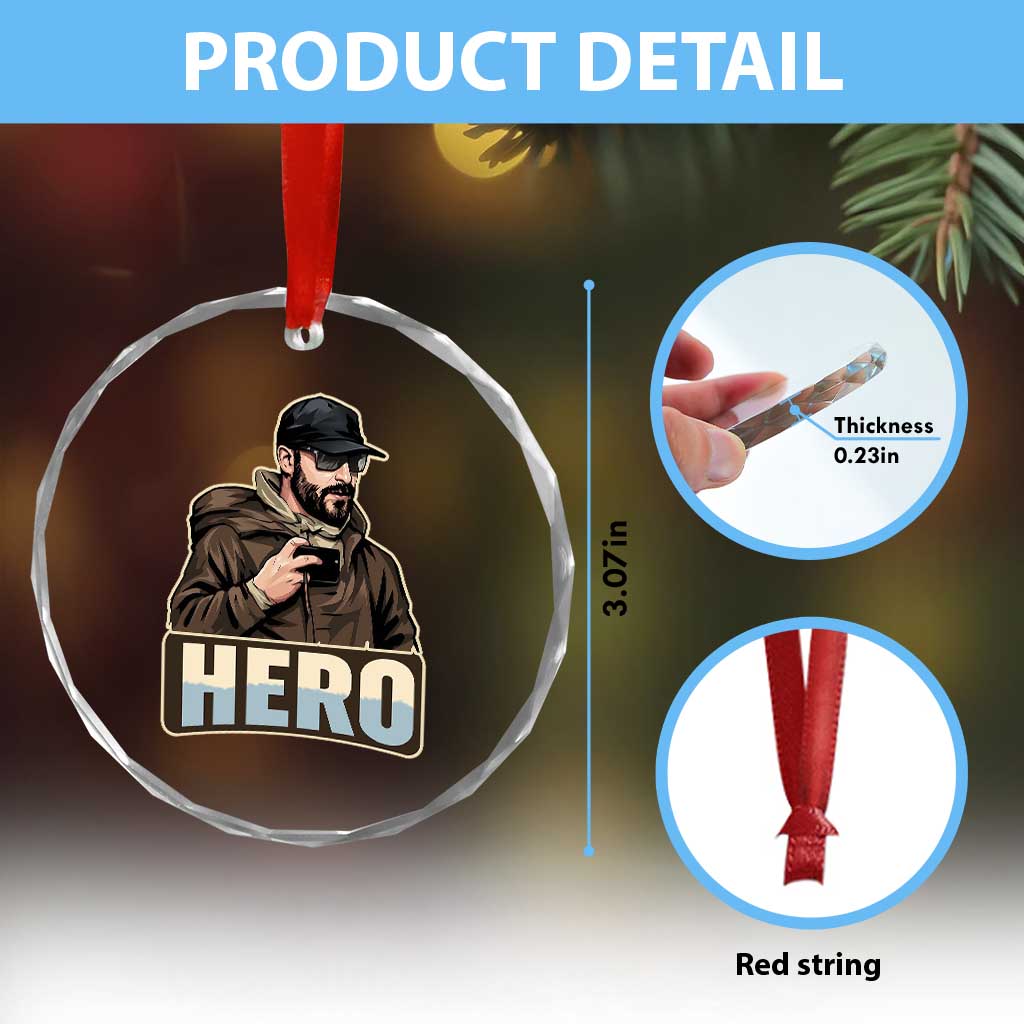 Community Hero Alex Pretti Crystal Glass Ornament Minneapolis Support Gift
