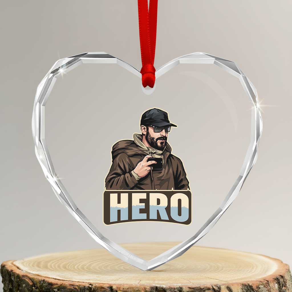 Community Hero Alex Pretti Heart Crystal Glass Ornament Minneapolis Support Gift