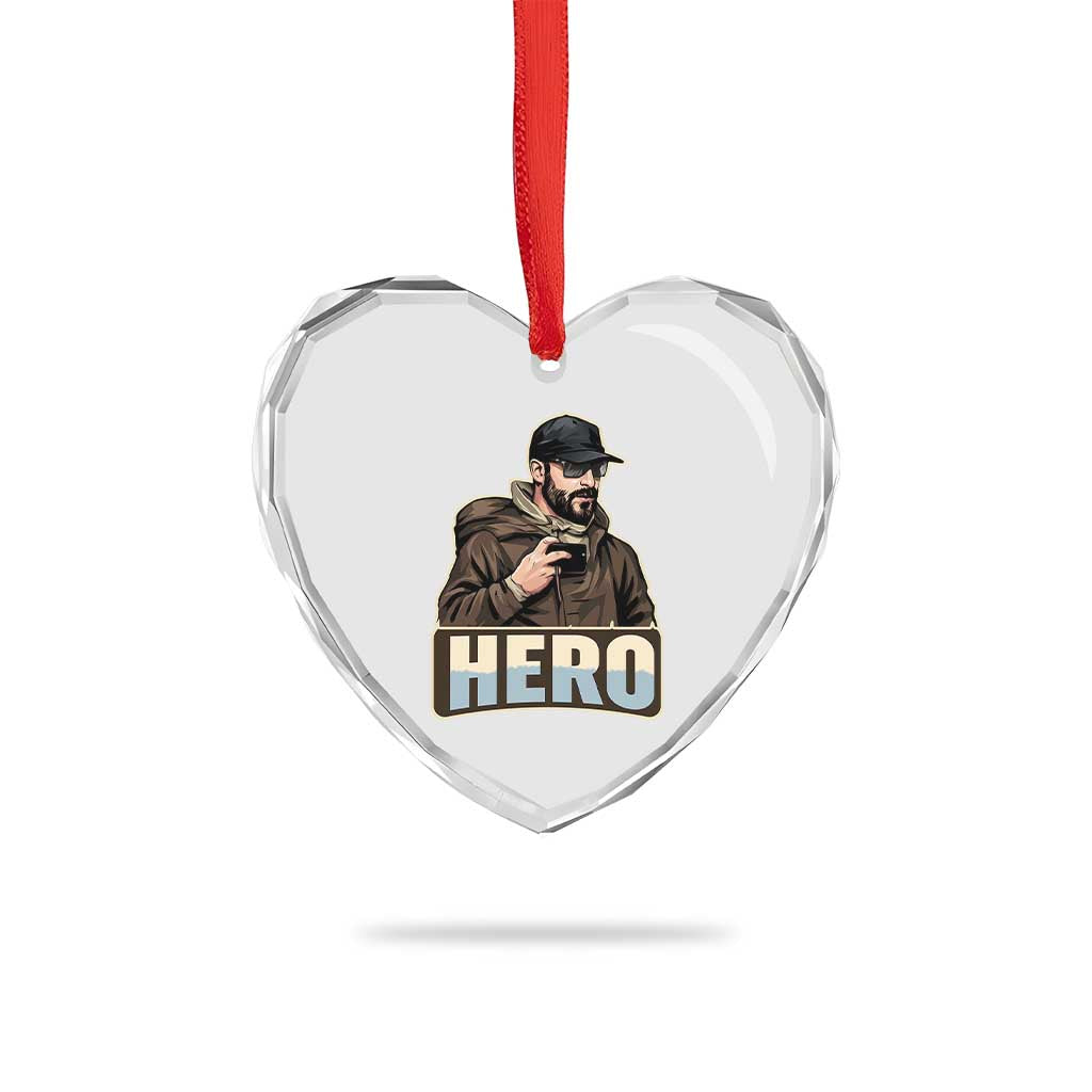 Community Hero Alex Pretti Heart Crystal Glass Ornament Minneapolis Support Gift