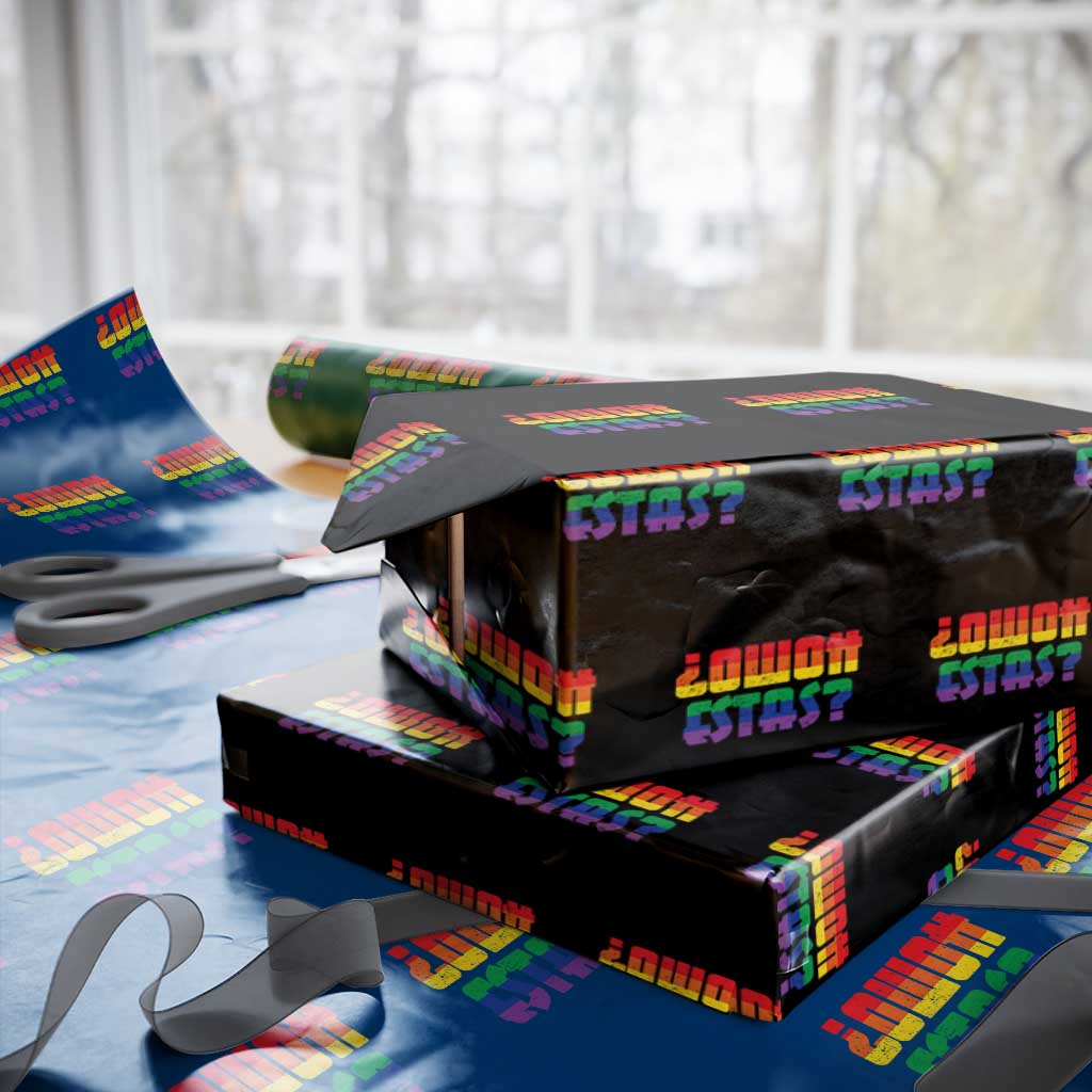 Como Estas Wrapping Paper Roll Funny Spanish LGBT Pride Latinx Retro Queer Inclusive Gift - Wonder Print Shop