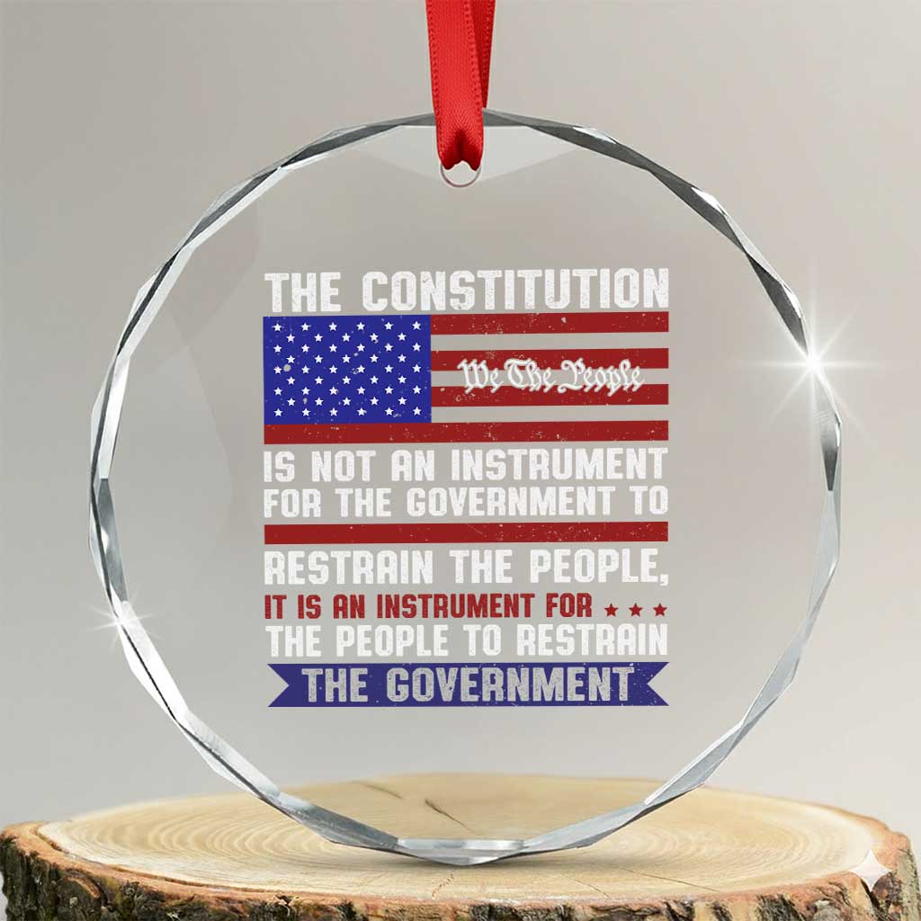 Constitution Liberty American Patriotic Crystal Glass Ornament We The People US Flag TS02