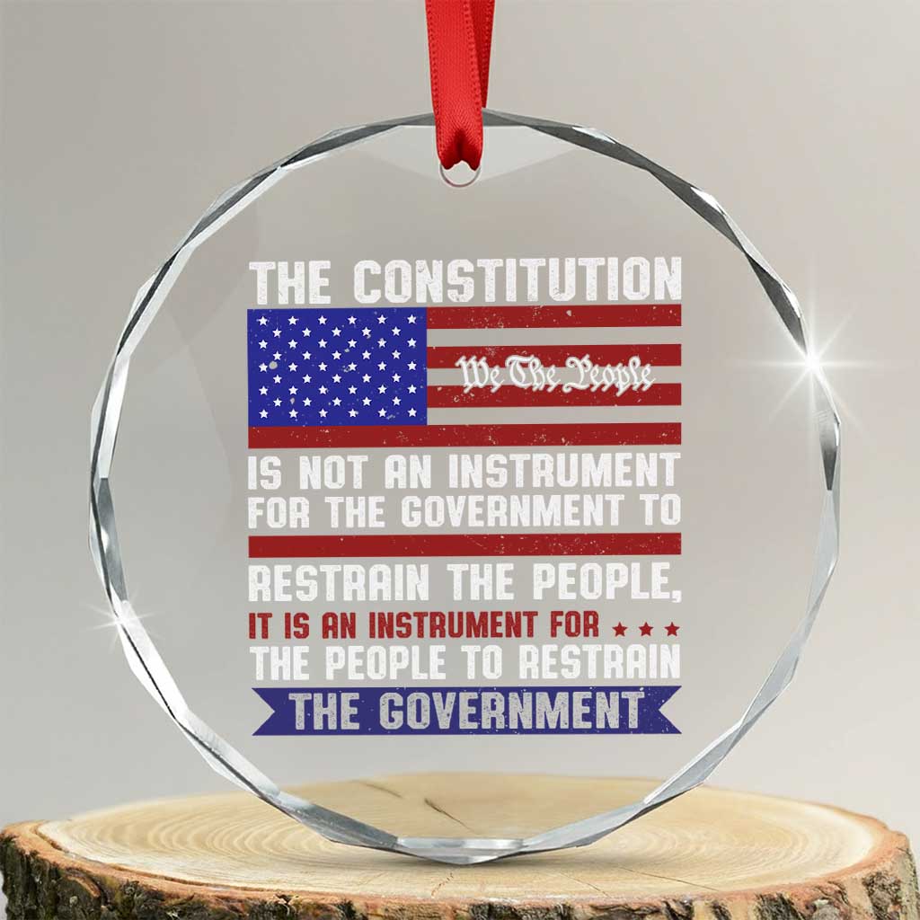 Constitution Liberty American Patriotic Crystal Glass Ornament We The People US Flag - Wonder Print Shop
